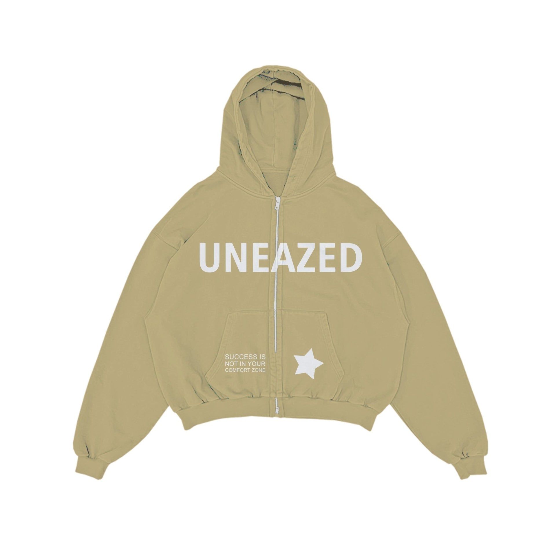 Beige Breaking the Cycle Zip Up Hoodie - Uneazed