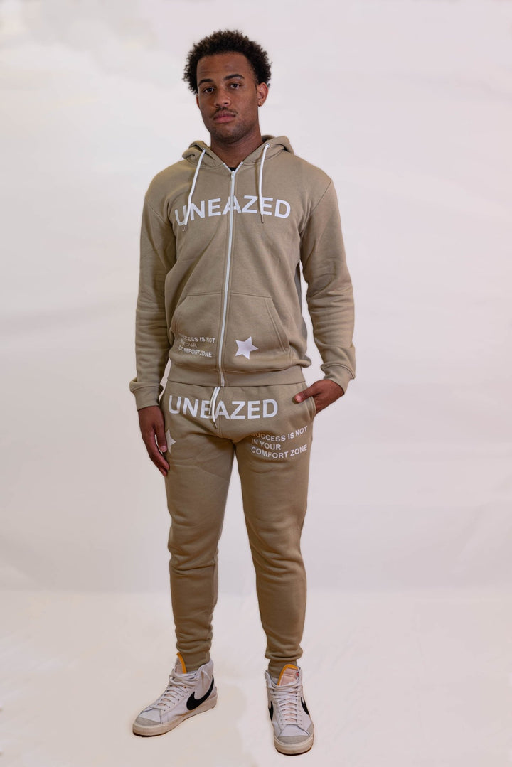 Beige Breaking the Cycle Zip Up Hoodie - Uneazed